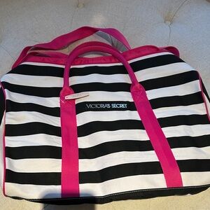 Victoria's Secret Black and Pink Travel Bag